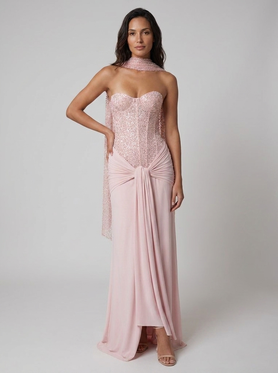 Alessia Corset Strapless Maxi Dress