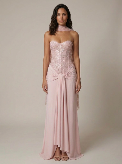 Alessia Corset Strapless Maxi Dress