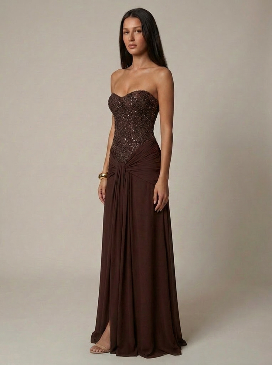 Alessia Corset Strapless Maxi Dress
