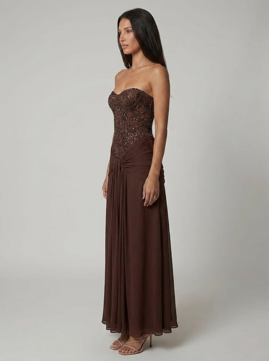 Alessia Corset Strapless Maxi Dress