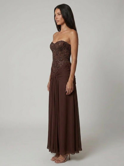Alessia Corset Strapless Maxi Dress