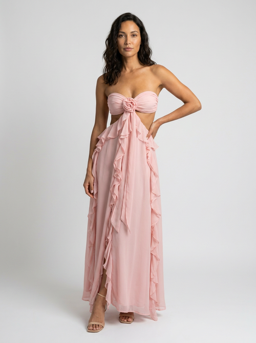 Dahlia Floral Backless Maxi Dress