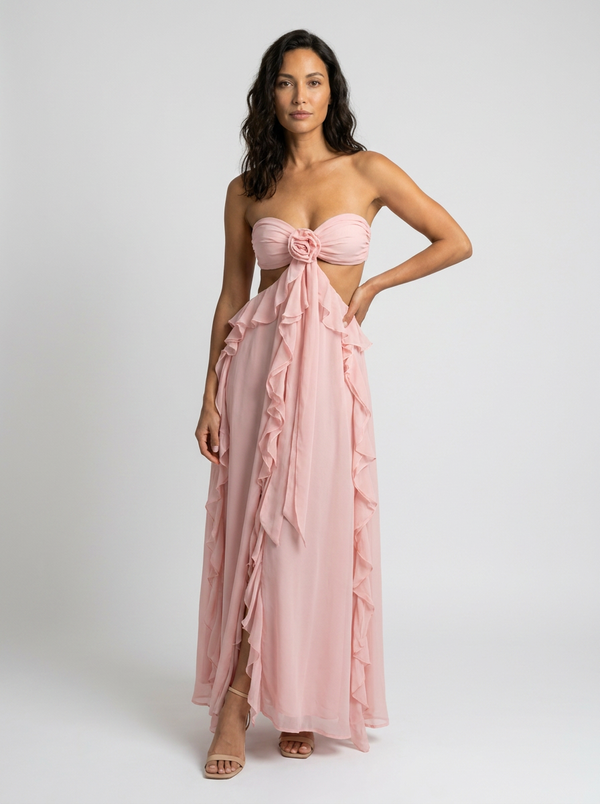 Dahlia Floral Backless Maxi Dress