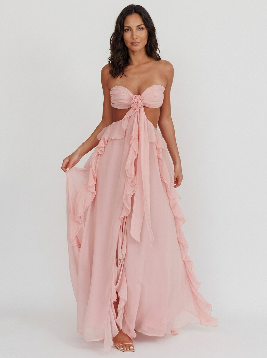 Dahlia Floral Backless Maxi Dress