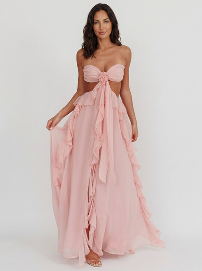Dahlia Floral Backless Maxi Dress