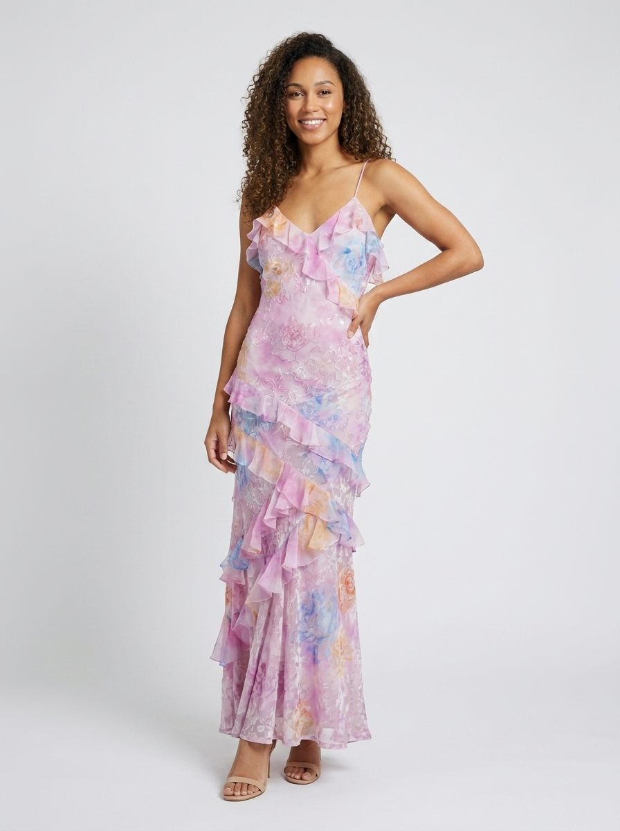 Jolene Floral Ruffle Maxi Dress