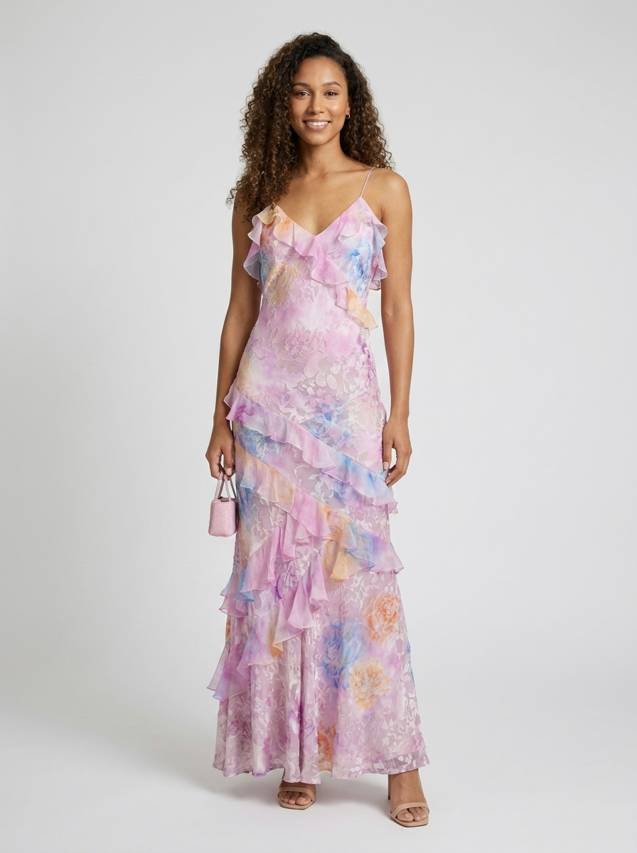 Jolene Floral Ruffle Maxi Dress