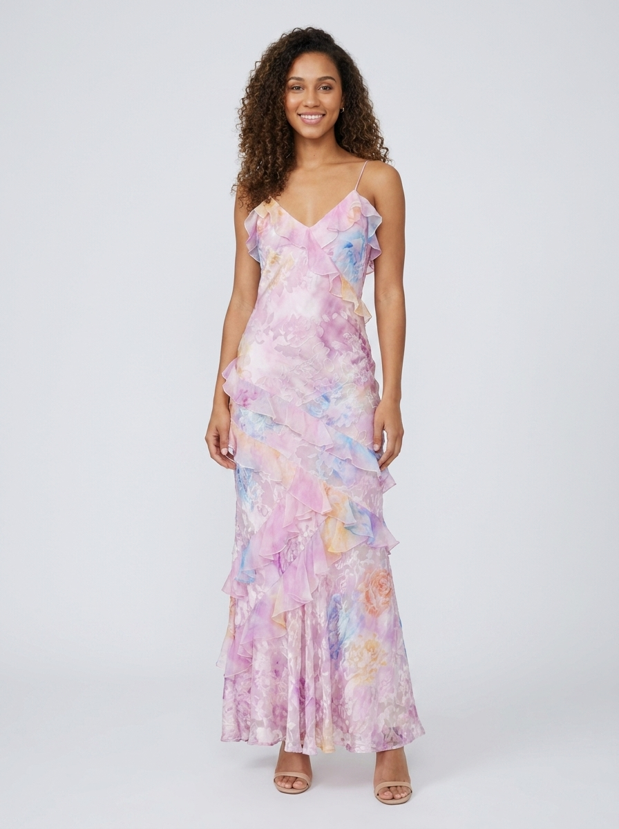 Jolene Floral Ruffle Maxi Dress