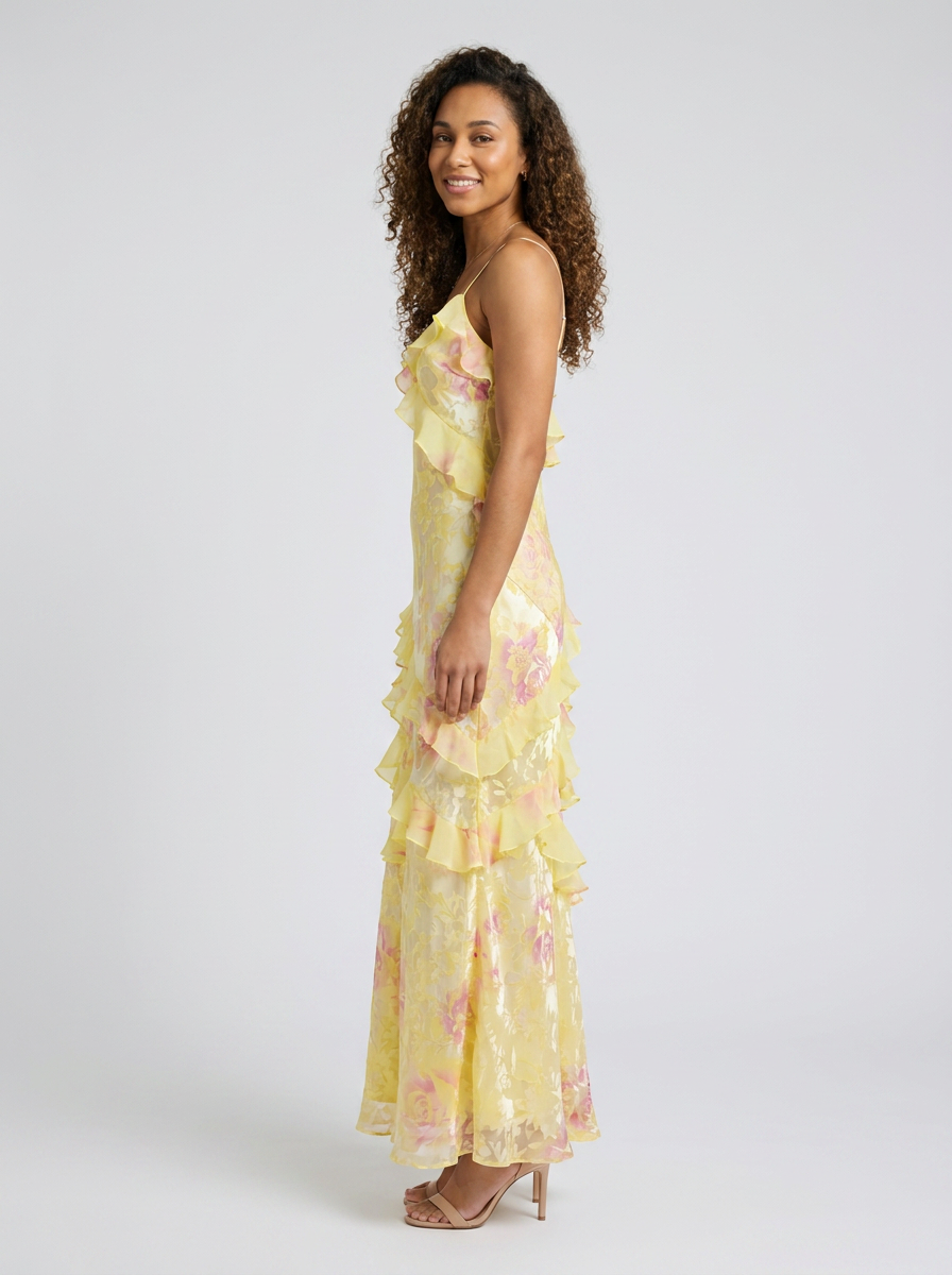 Jolene Floral Ruffle Maxi Dress