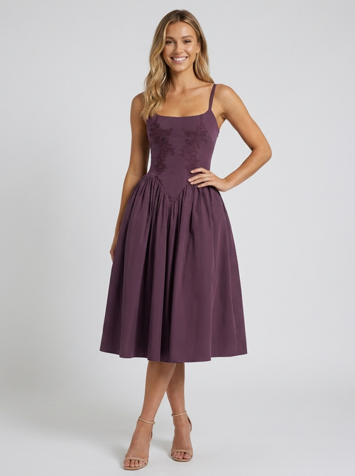 Orabel Floral Pleated Midi Dress