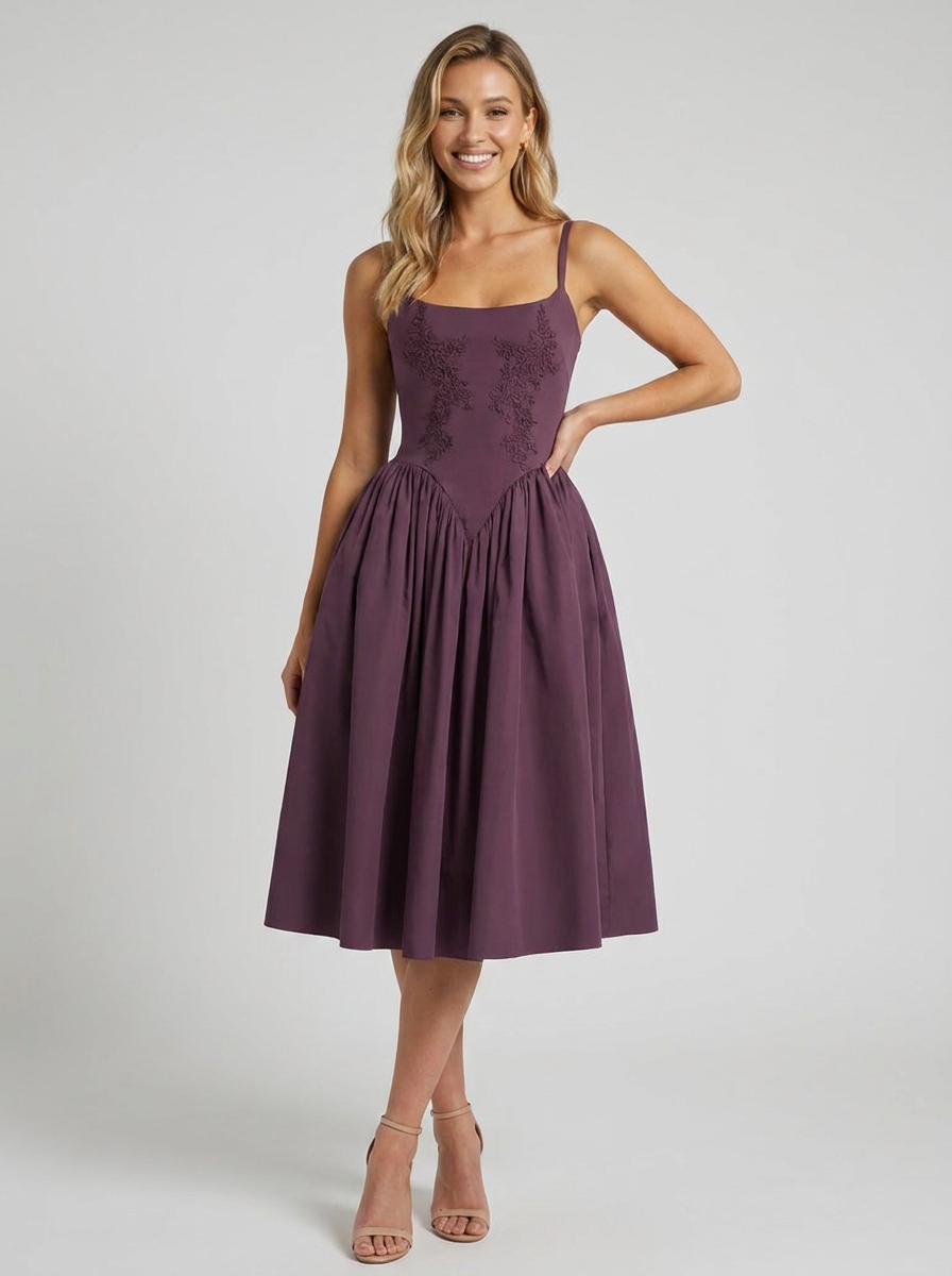 Orabel Floral Pleated Midi Dress
