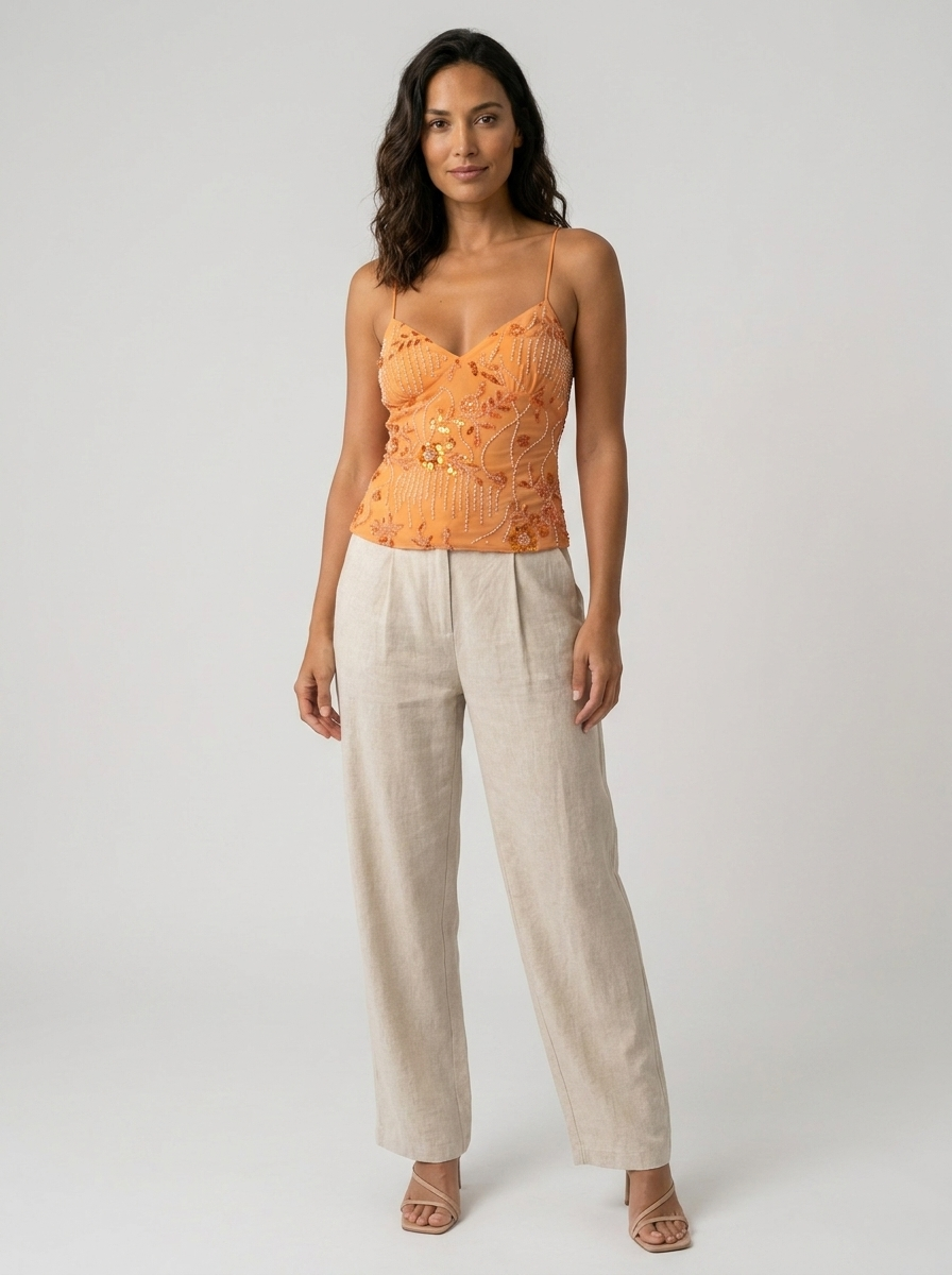Priya Floral Plunge Top