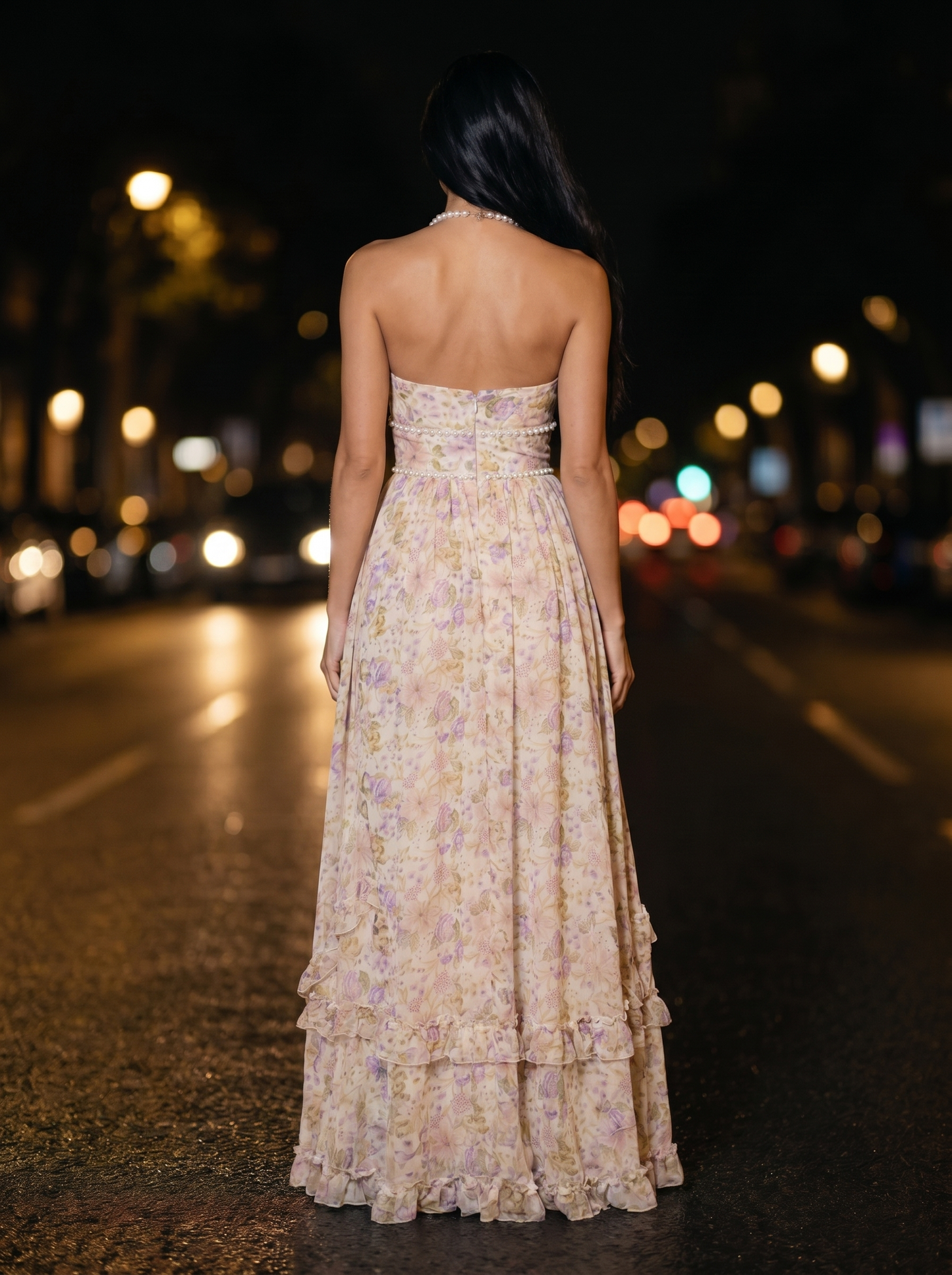 Wynter Maxi Dress - Champagne, back
