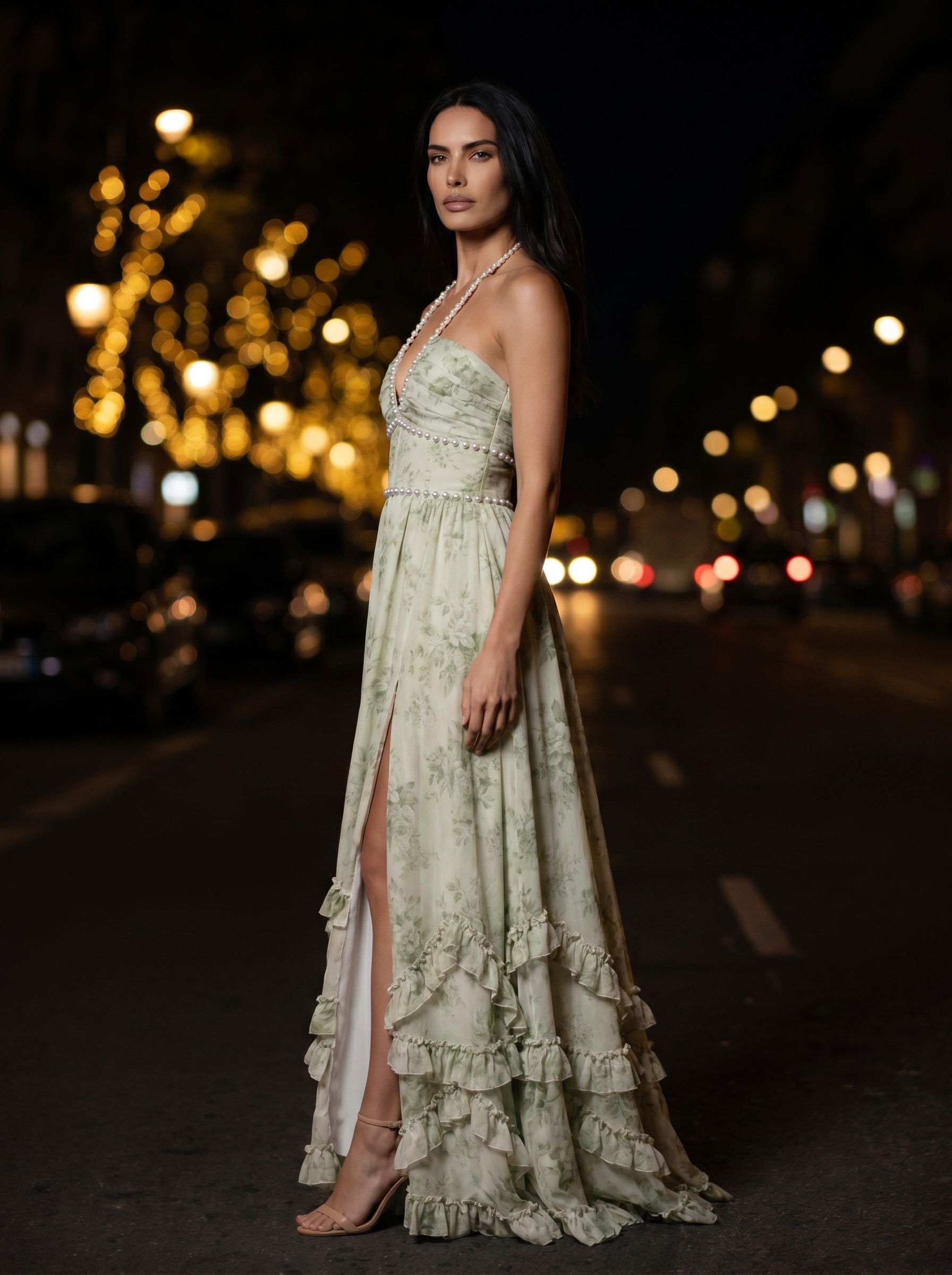Wynter Maxi Dress - Sage, side