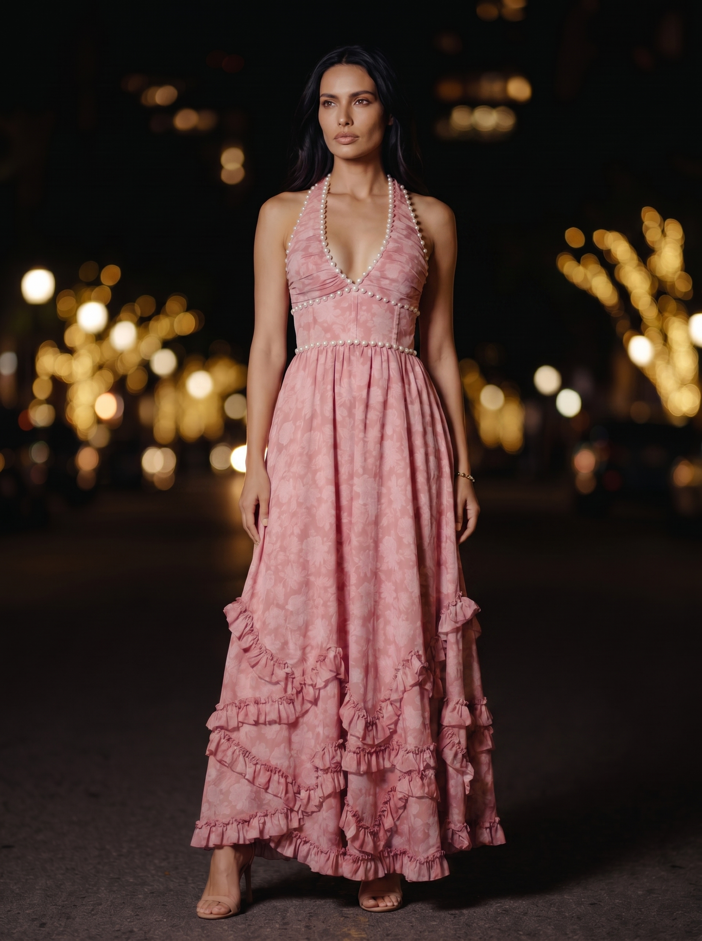 Wynter Maxi Dress - Blush, side