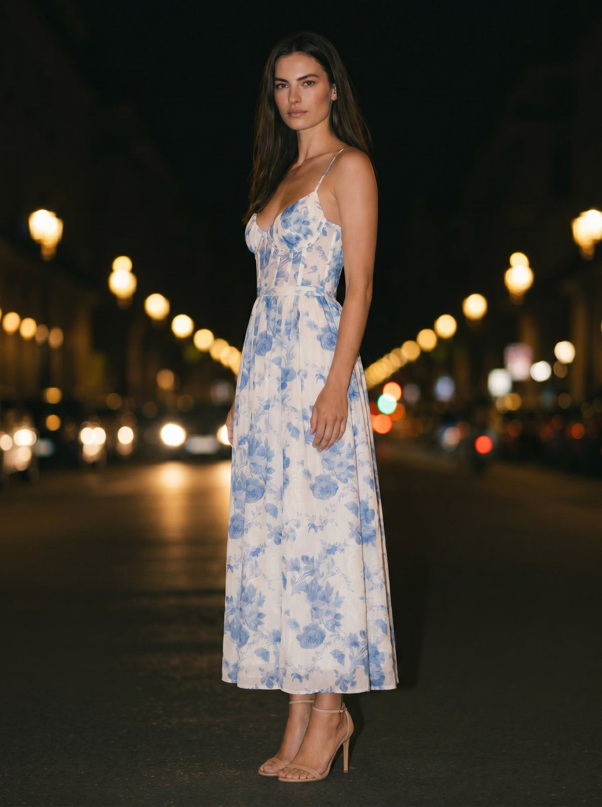 Monroe Maxi Dress - Blue, side