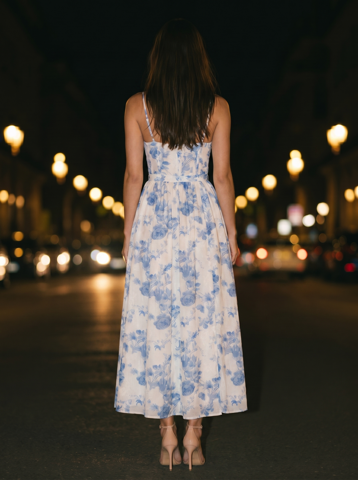 Monroe Maxi Dress - Blue, back