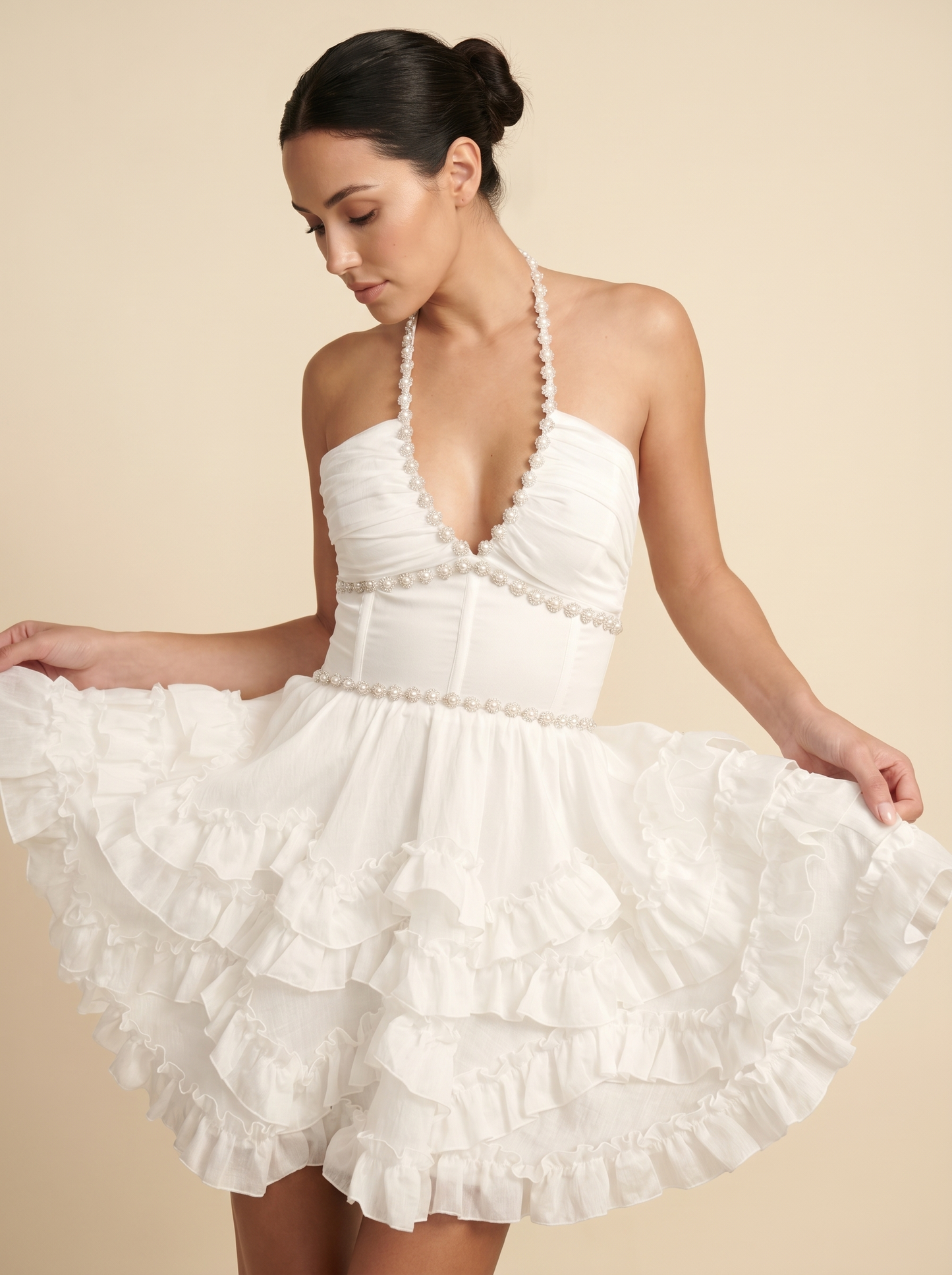 Gabriela Floral Embellished Mini Dress