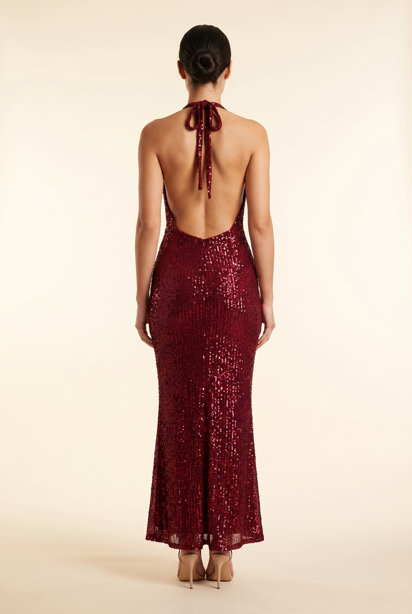 Selena Embellished Halter Midi Dress