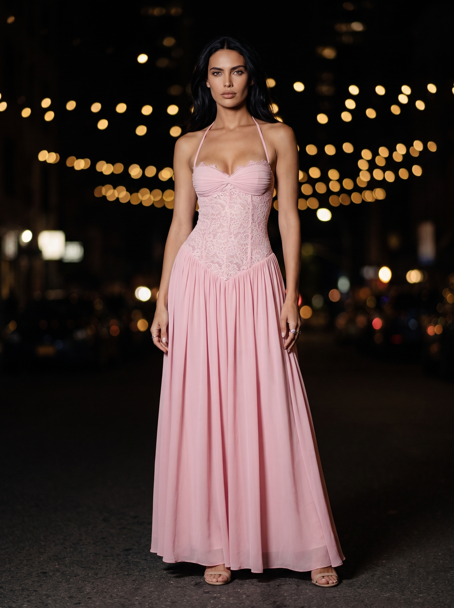 Leonie Maxi Dress - Pink, front