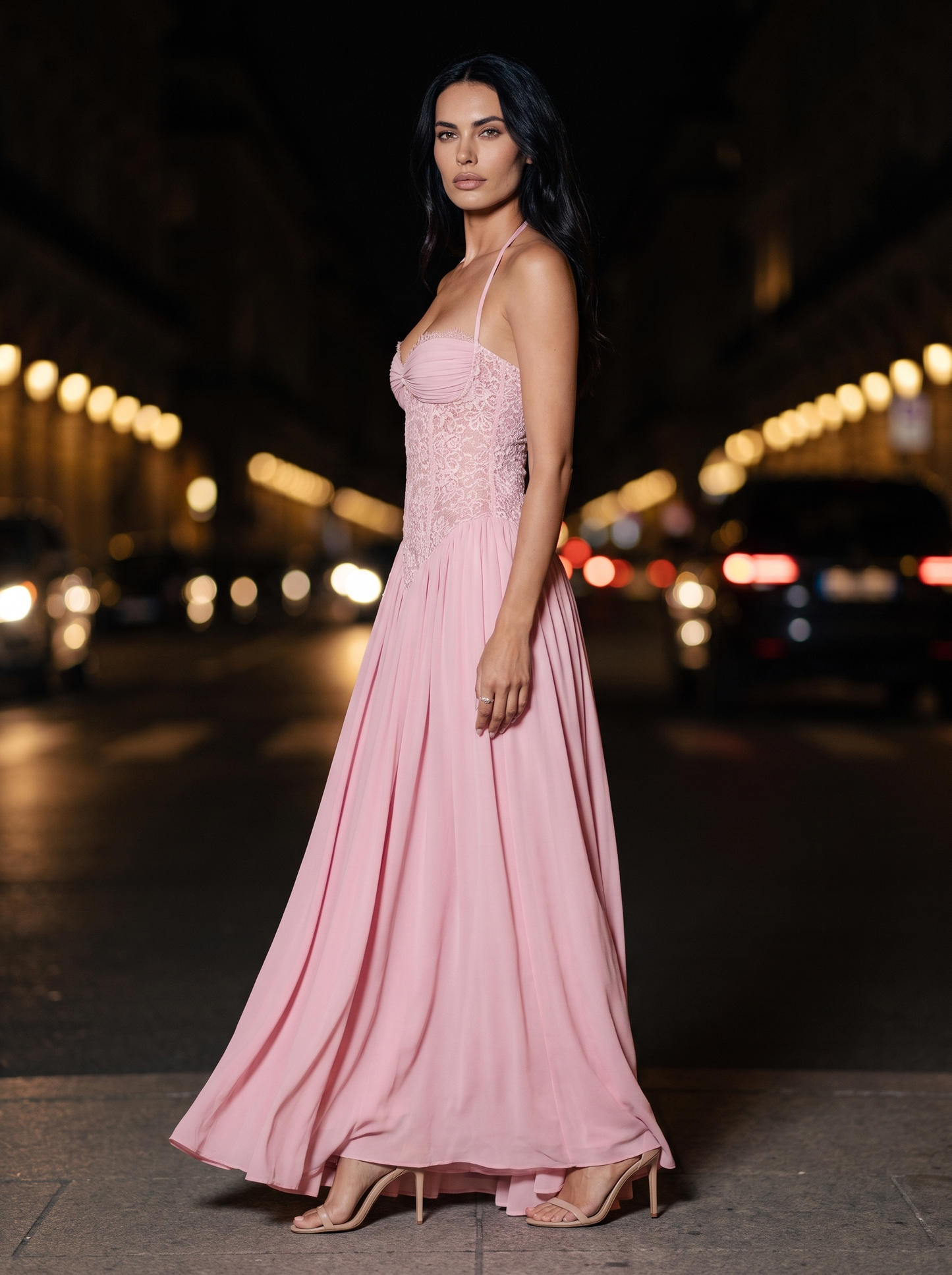Leonie Maxi Dress - Pink, side