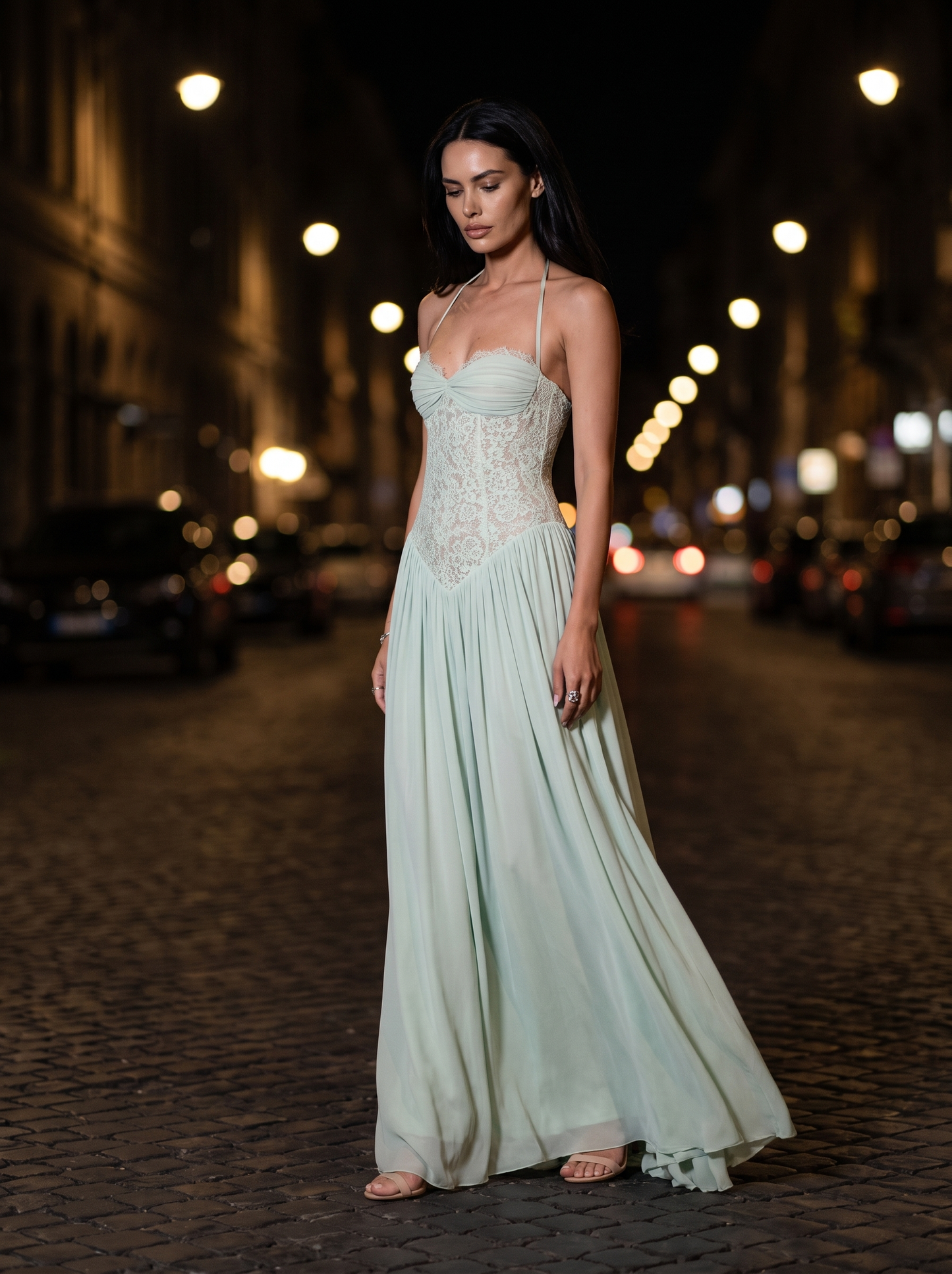 Leonie Maxi Dress - Mint, side