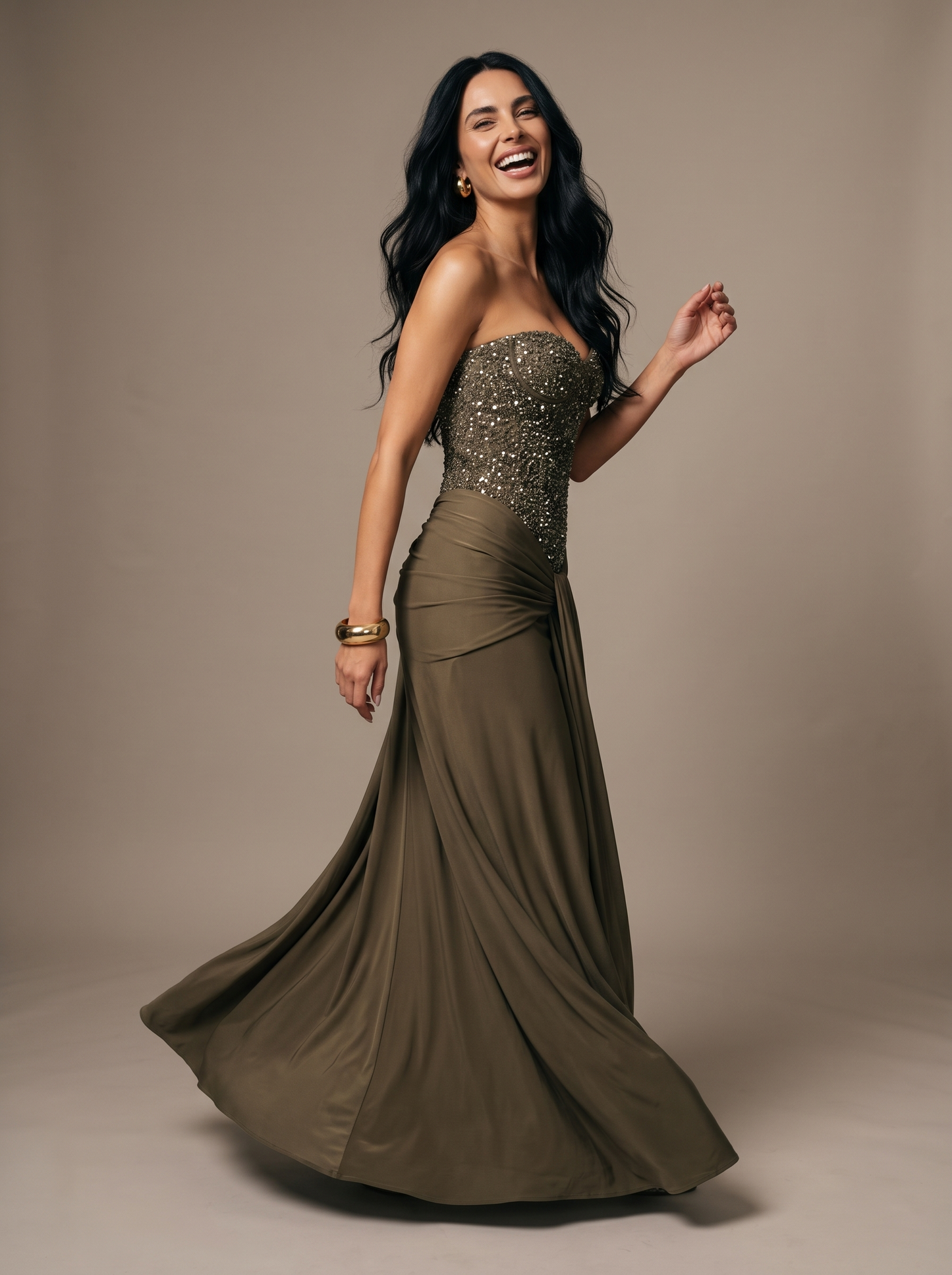 Raven Ballgown Gown - Khaki