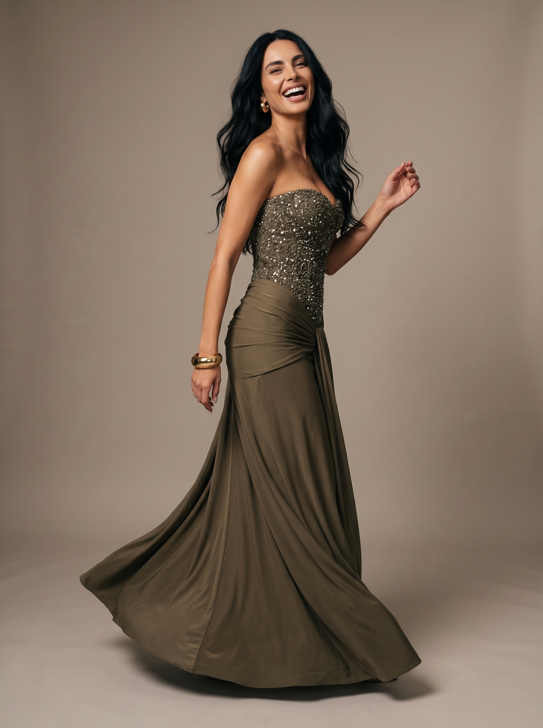 Raven Ballgown Gown - Khaki