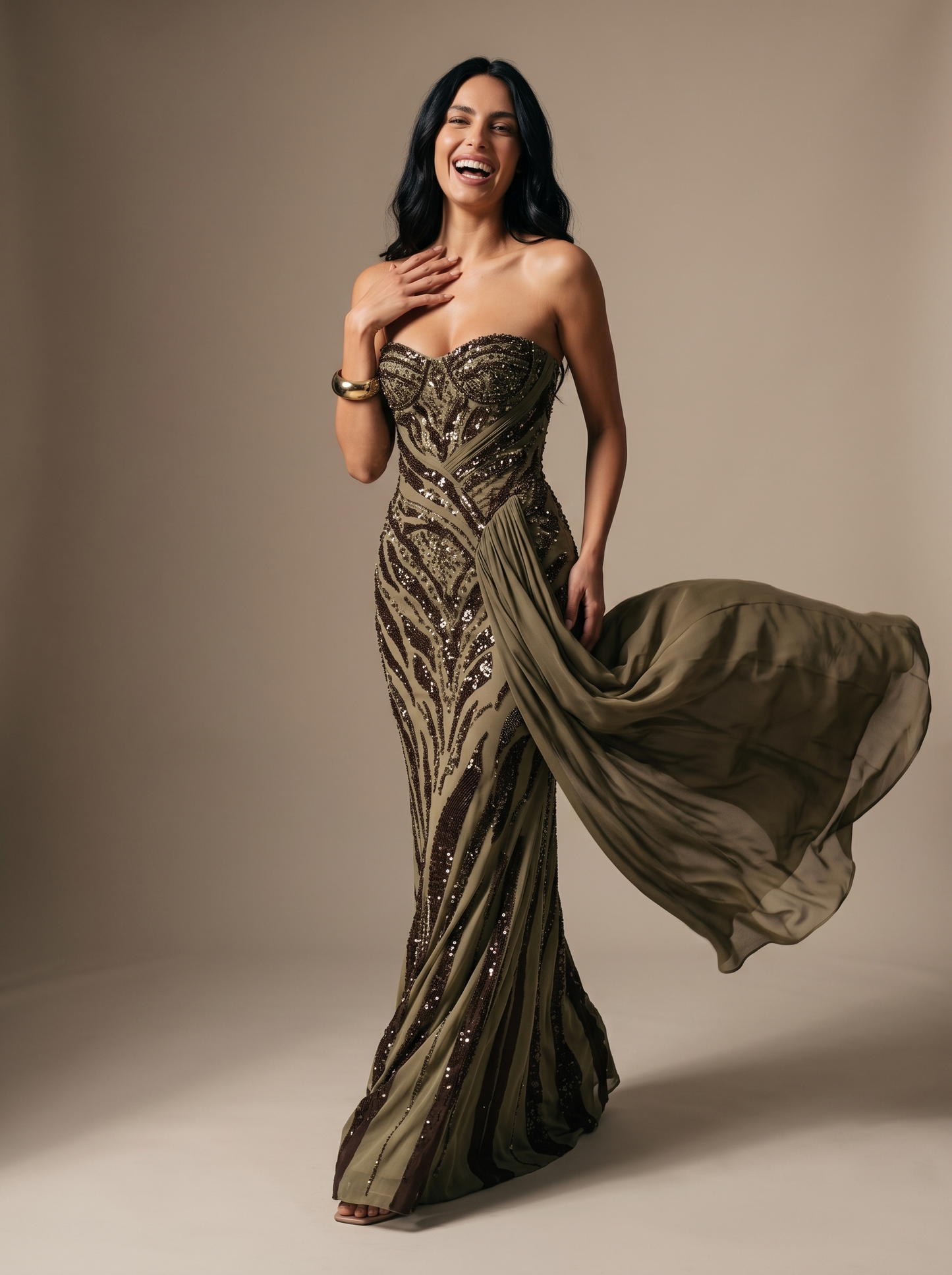 Raven Ballgown Gown - Khaki