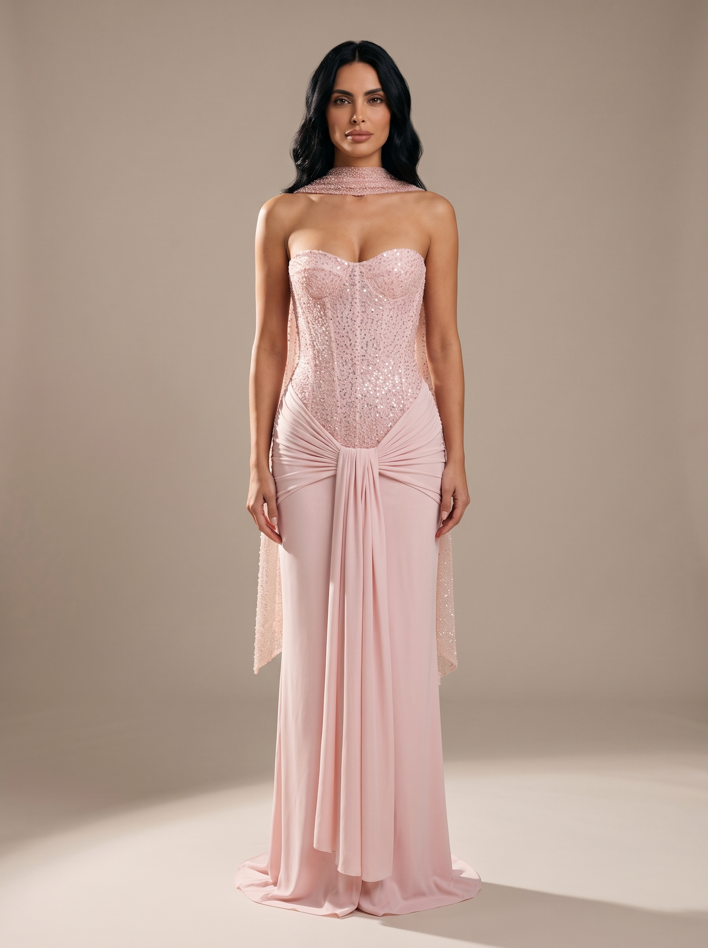 Raven Ballgown Gown - Pink, front
