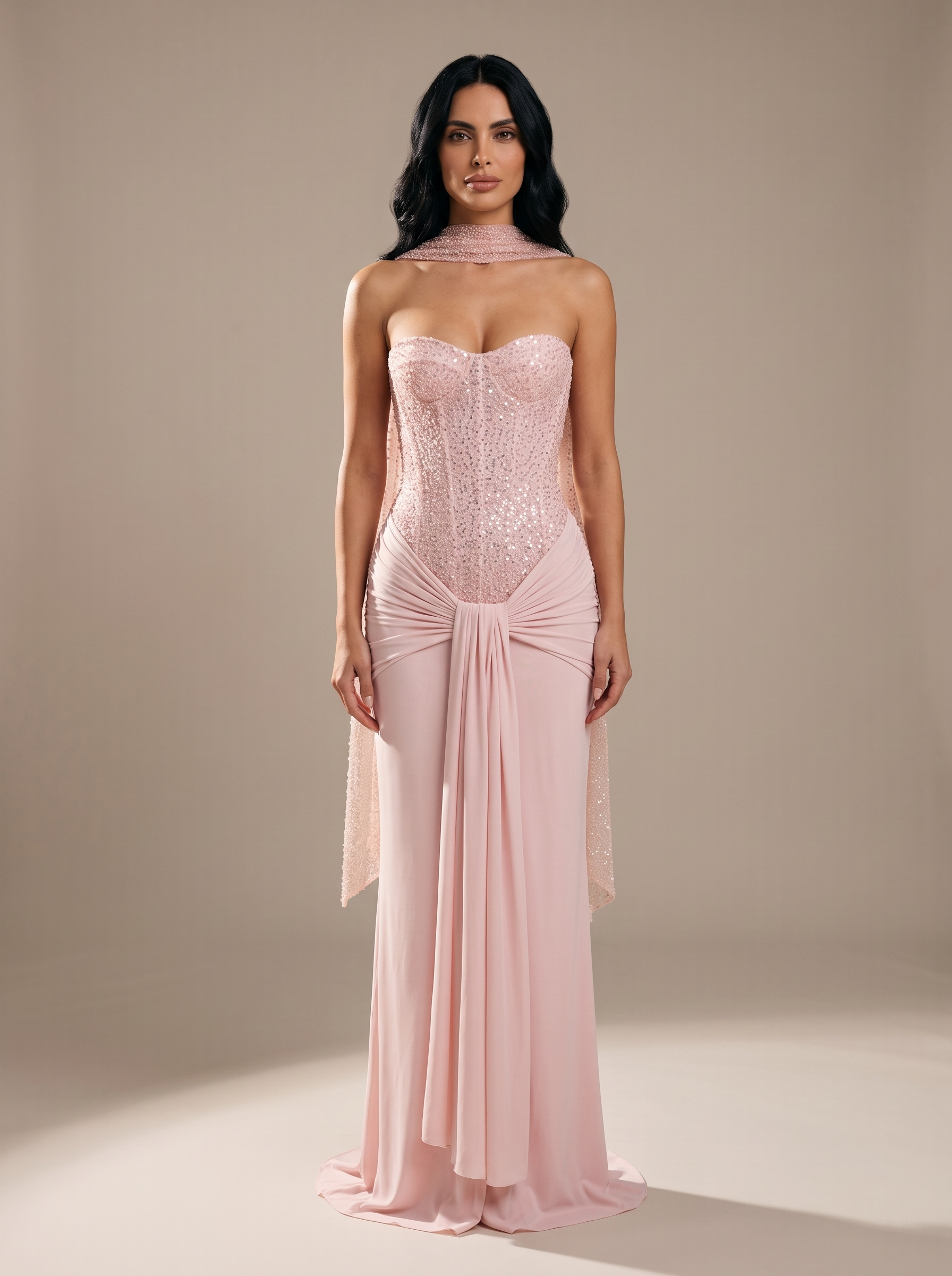 Raven Ballgown Gown - Pink, front