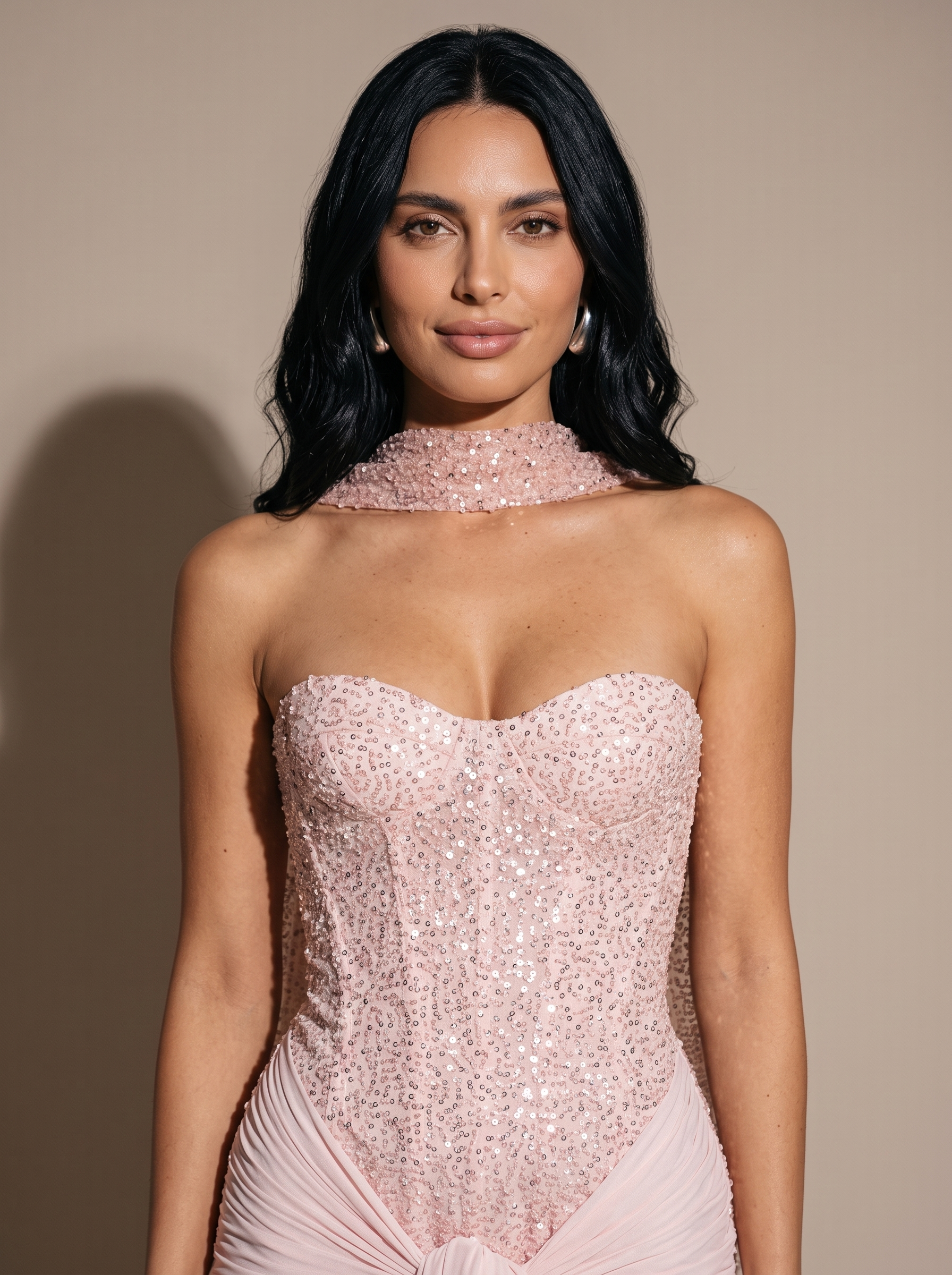 Raven Ballgown Gown - Pink, close up