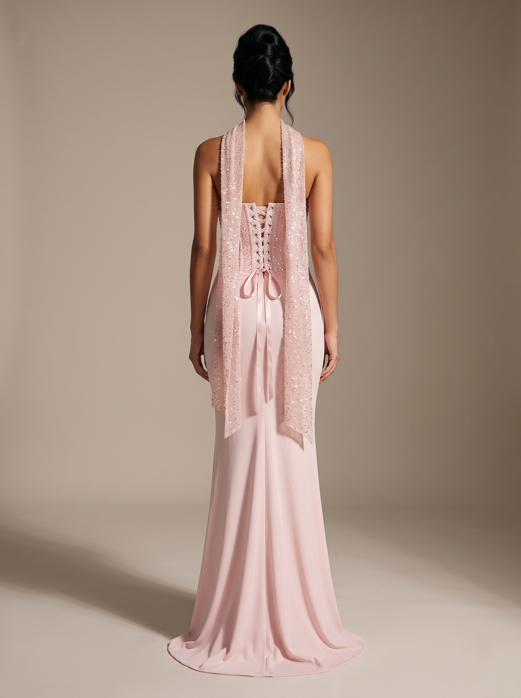 Raven Ballgown Gown - Pink, back