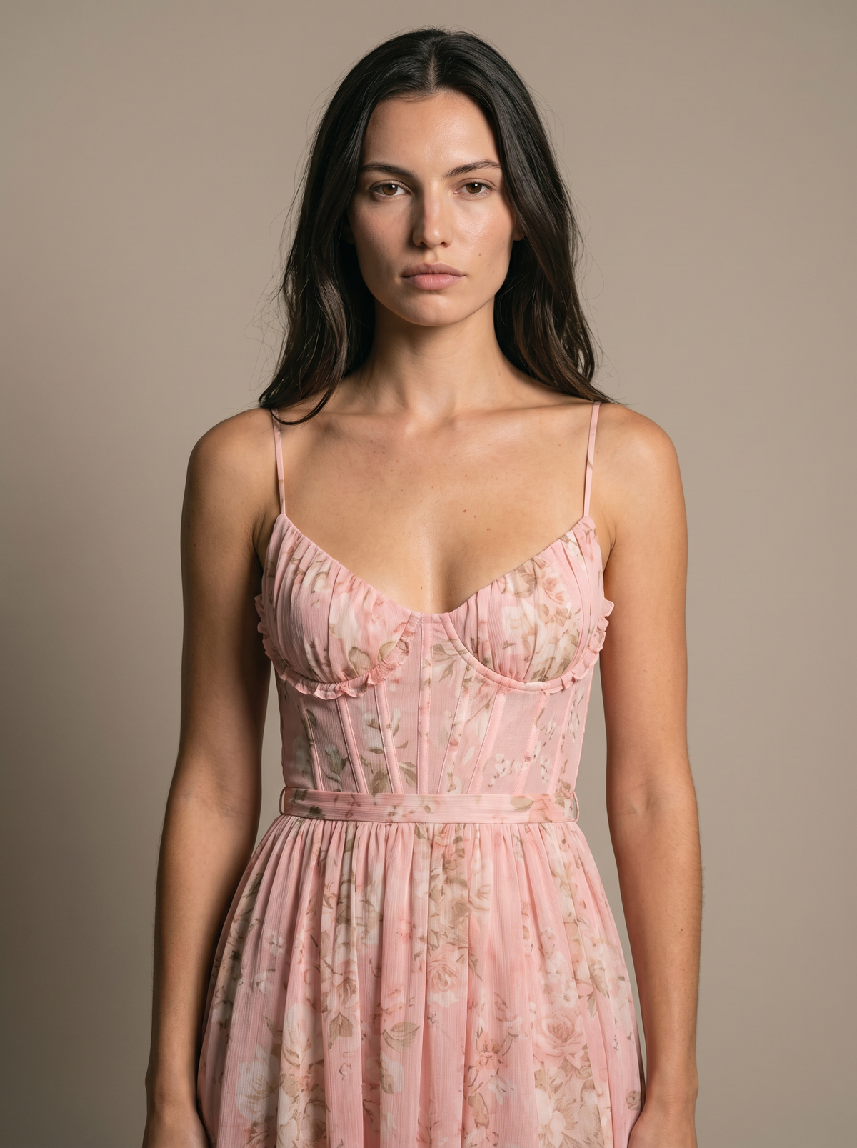 Monroe Maxi Dress - Champagne Blush, close up