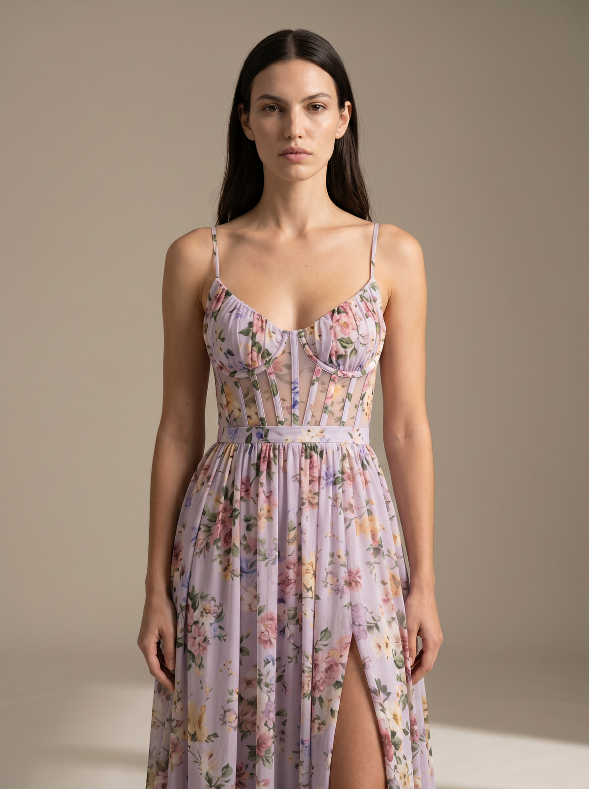 Monroe Maxi Dress - Lavender, close up