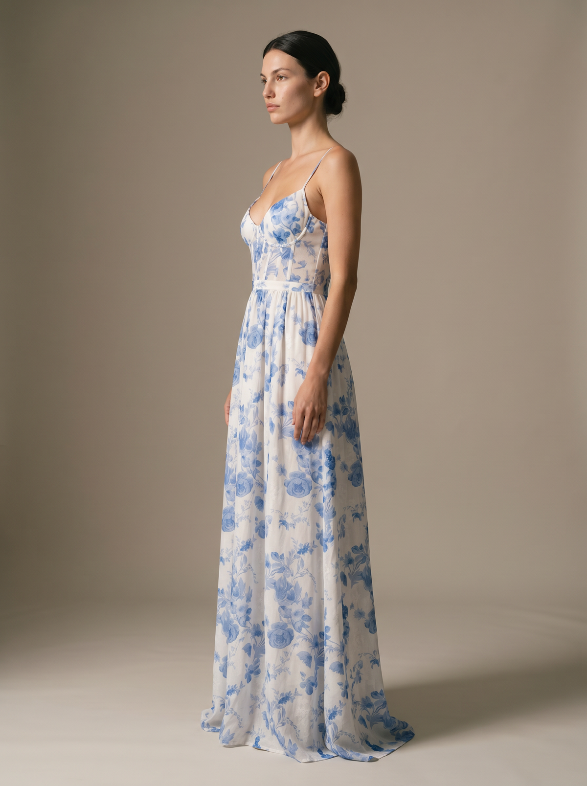 Monroe Maxi Dress - Blue, side