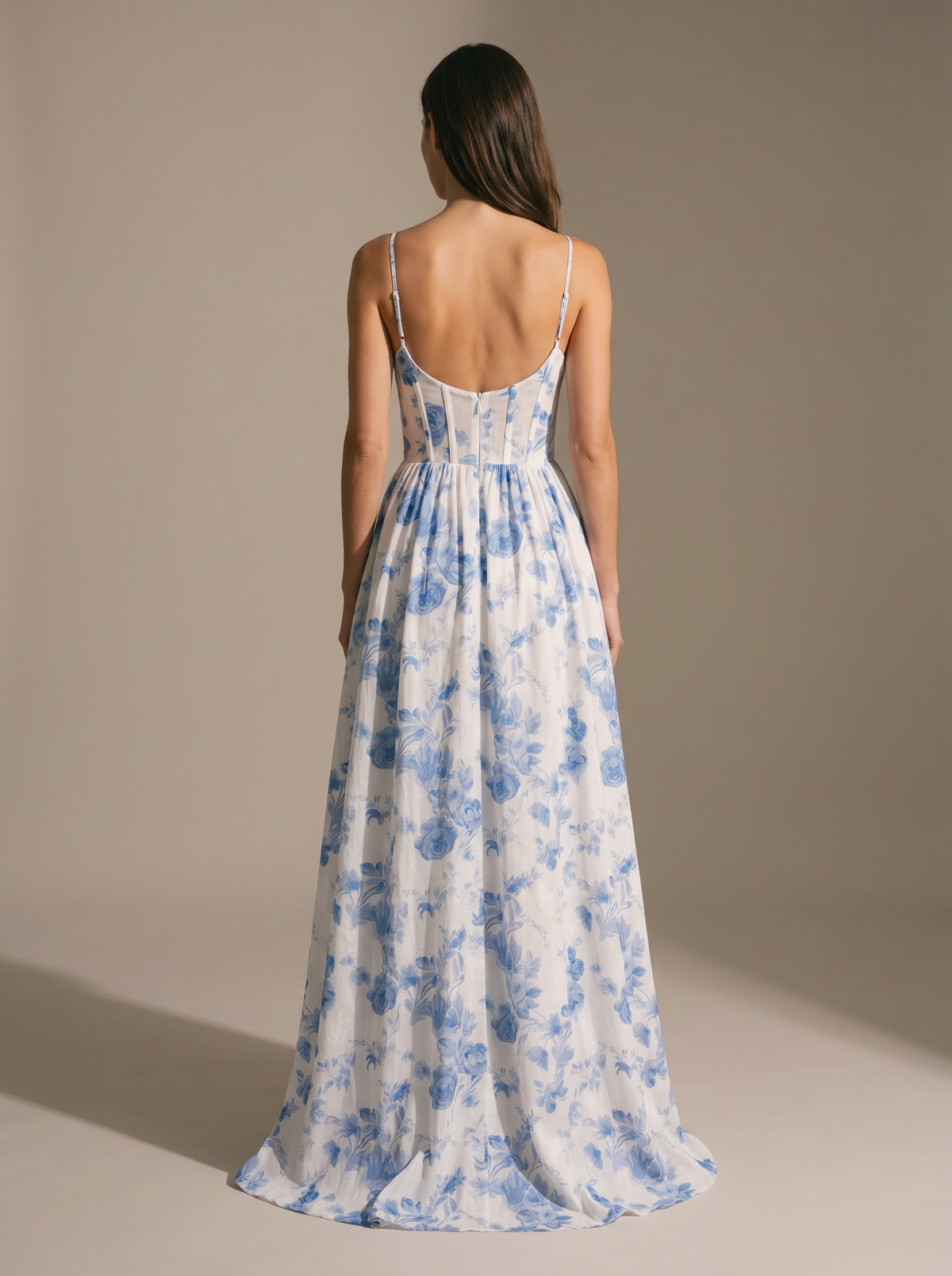 Monroe Maxi Dress - Blue, back