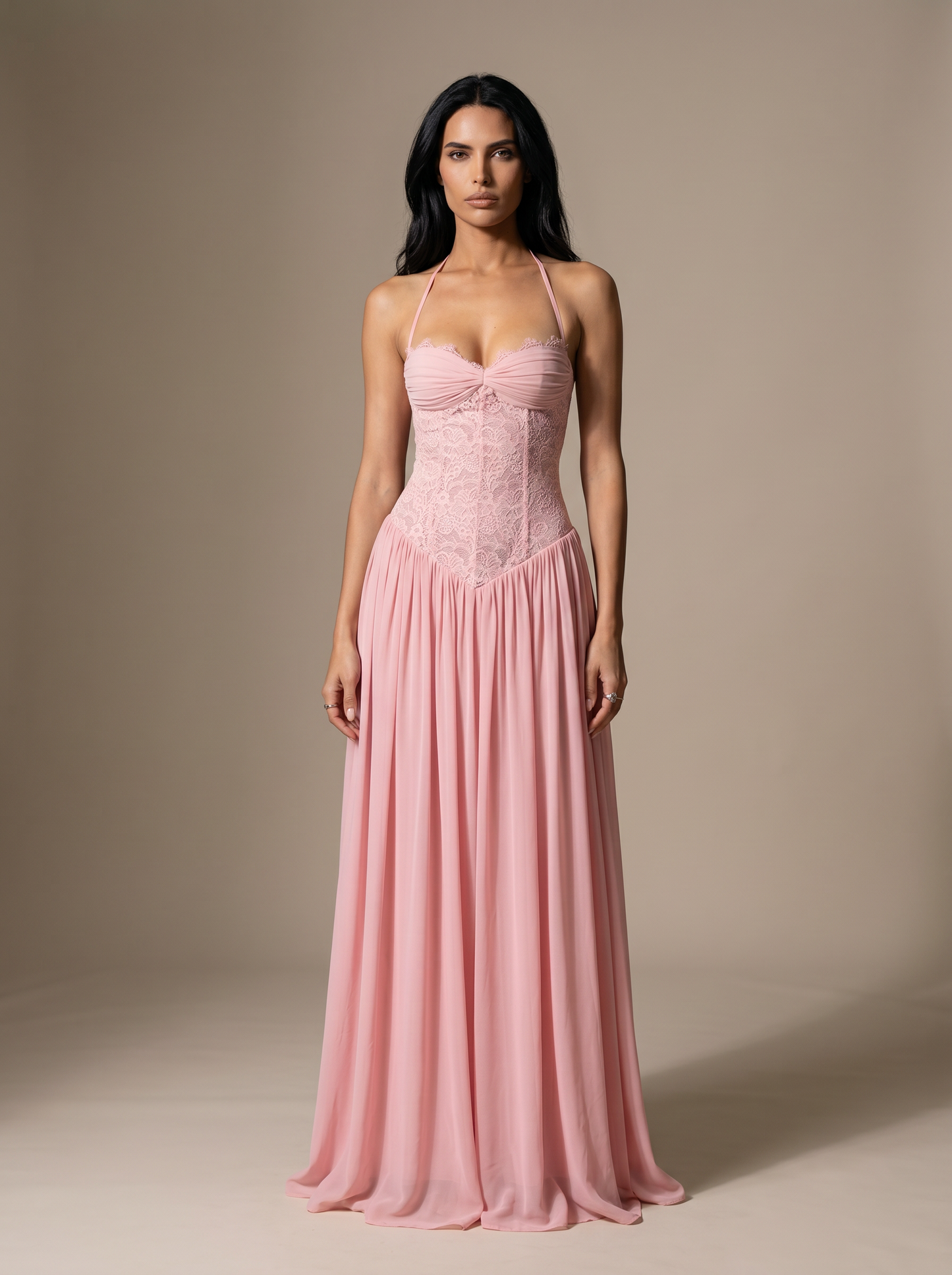 Leonie Maxi Dress - Pink, front