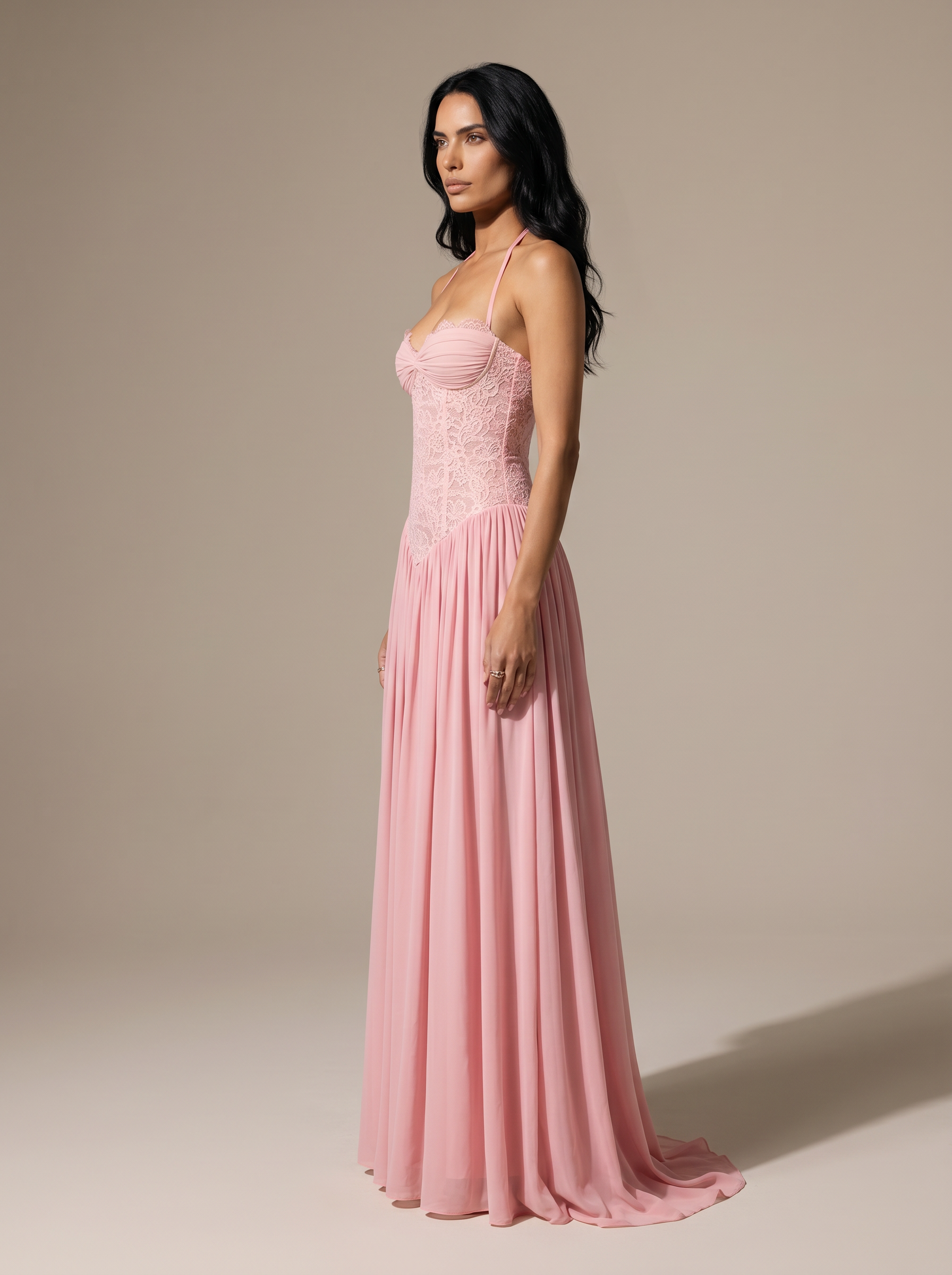 Leonie Maxi Dress - Pink, side
