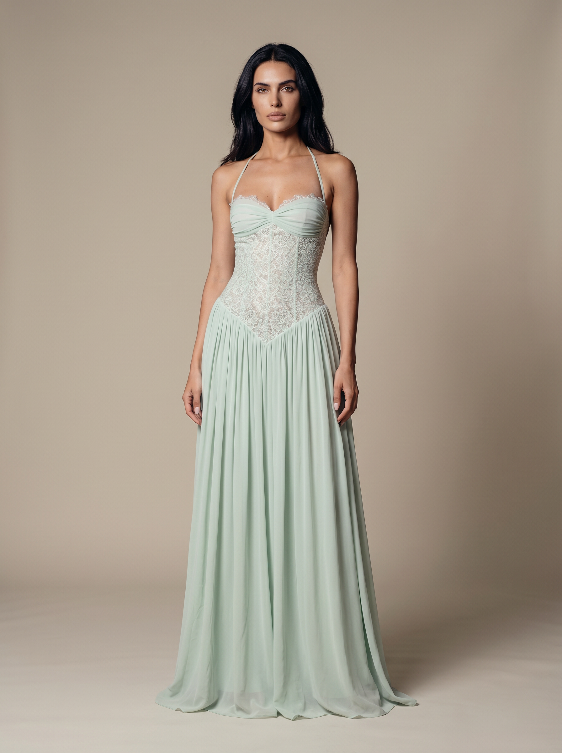 Leonie Maxi Dress - Mint, front