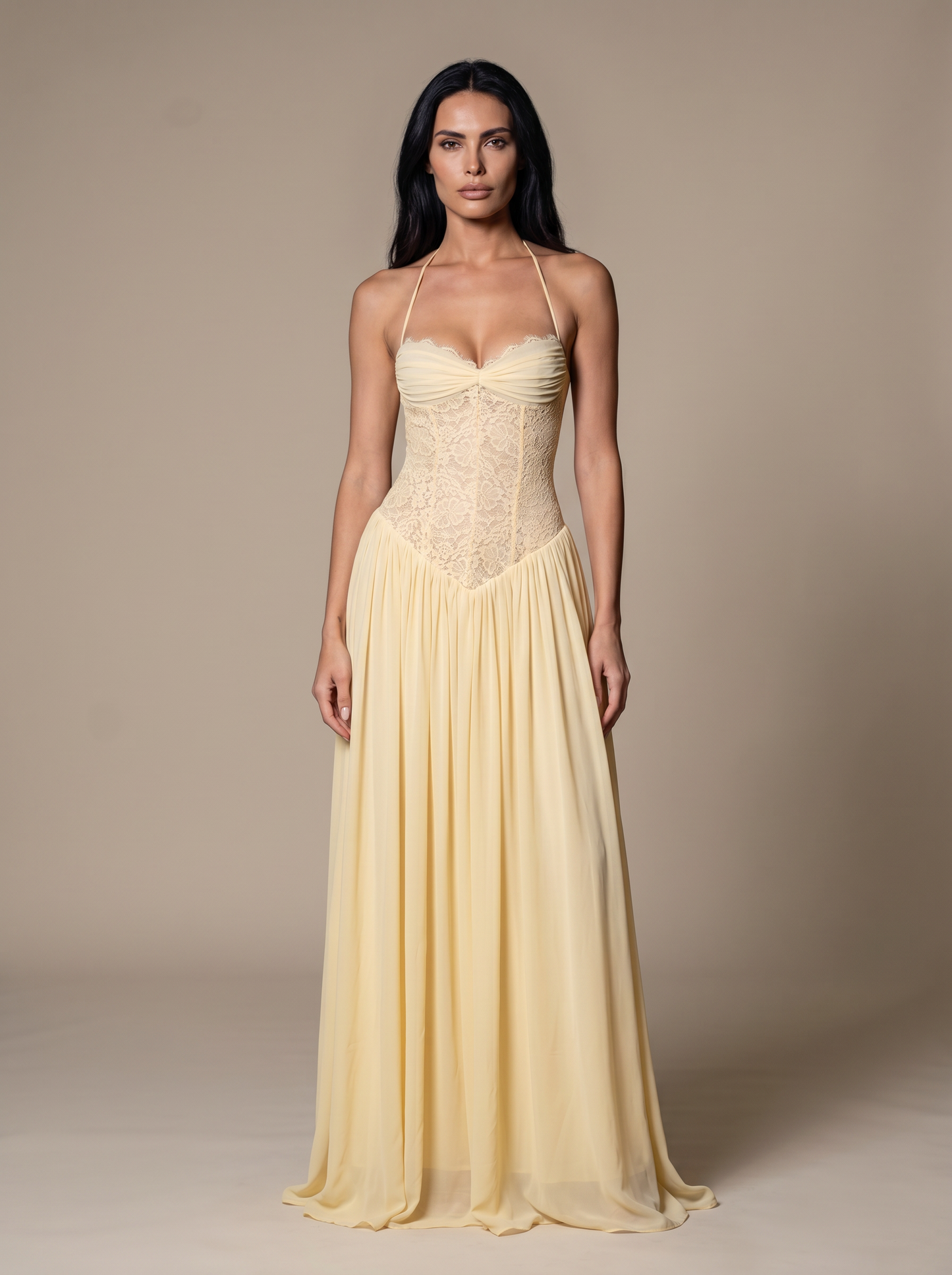 Leonie Maxi Dress - Butter, front