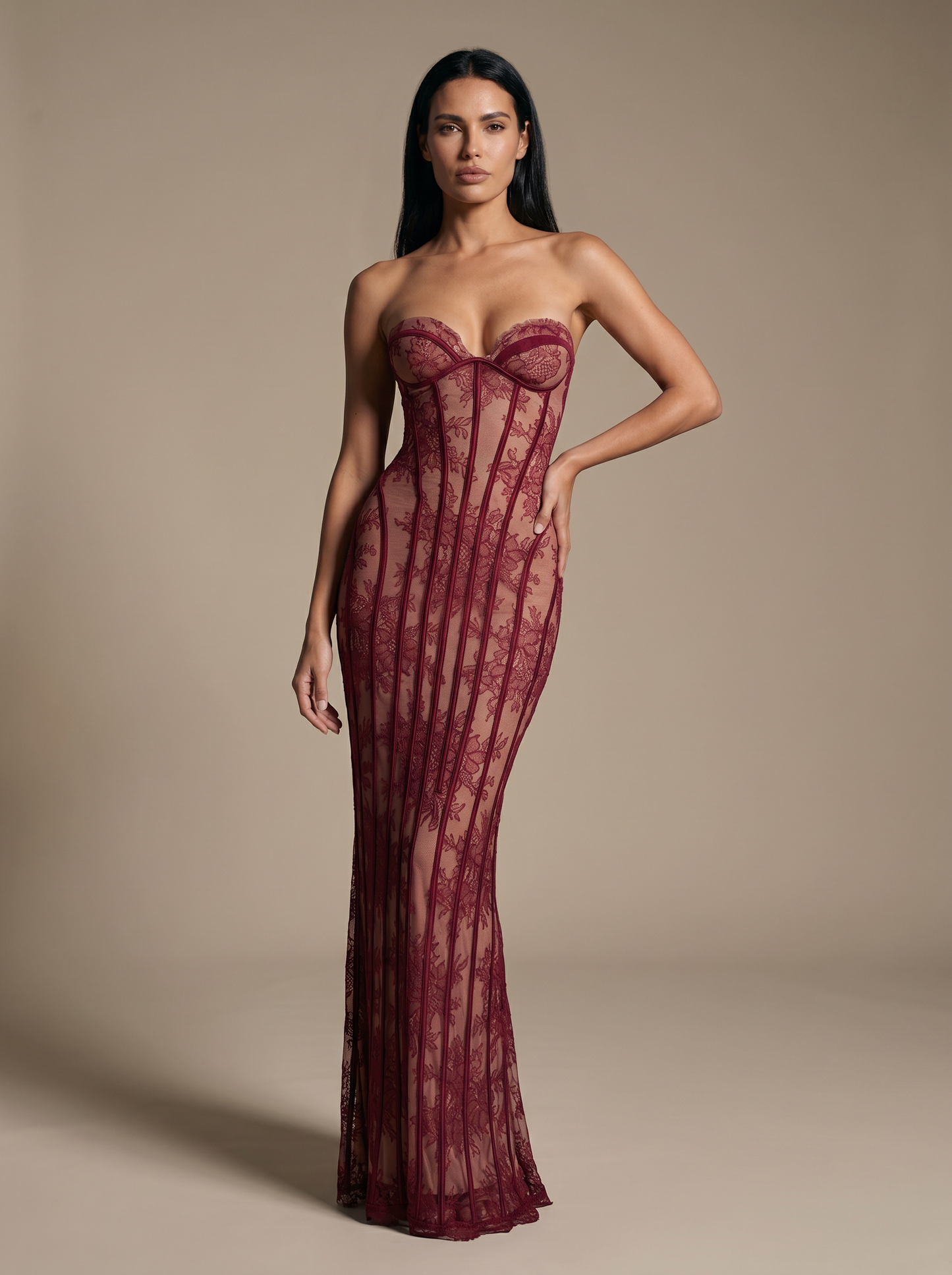 Louisa Maxi Dress - Burgundy