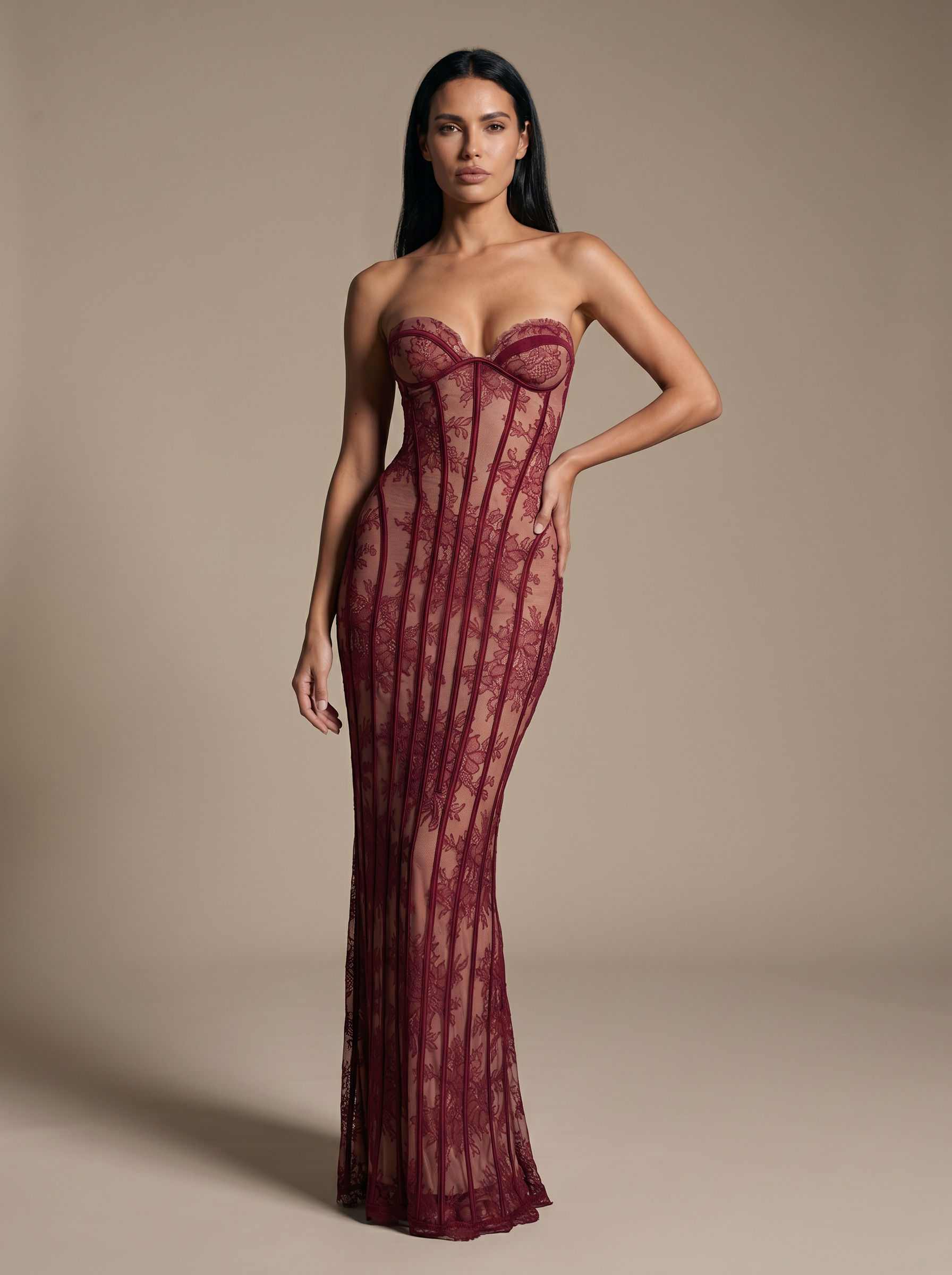 Louisa Maxi Dress - Burgundy