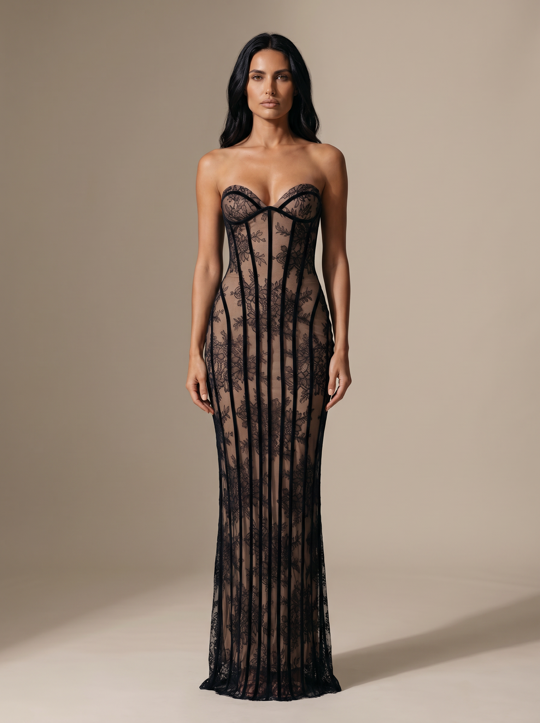 Louisa Maxi Dress - Black, front