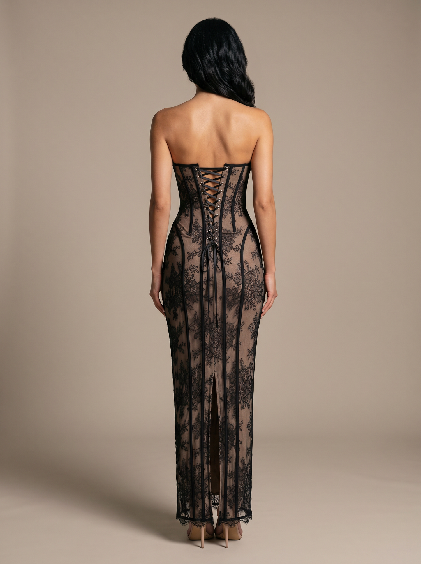 Louisa Maxi Dress - Black, back