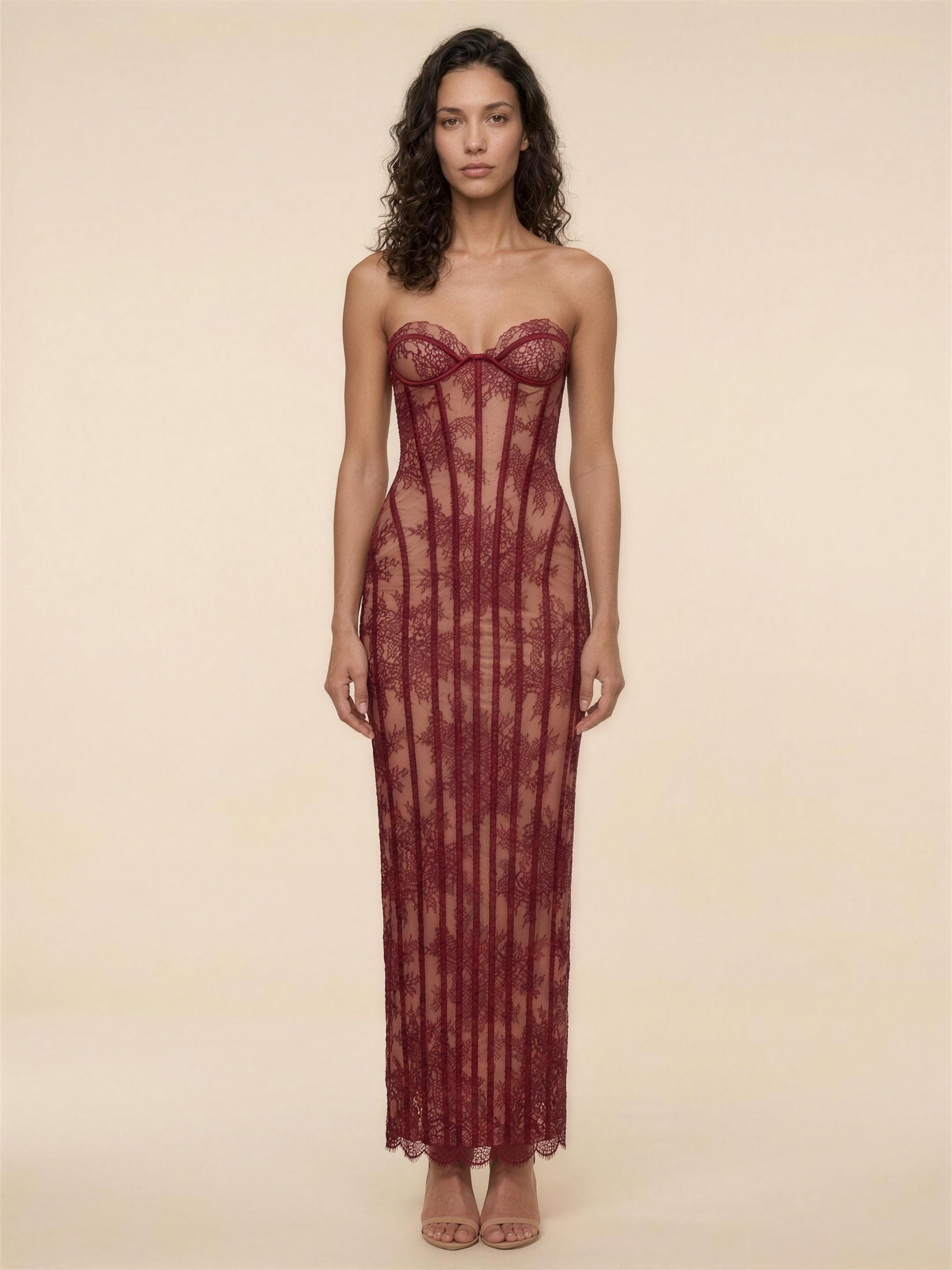 Briana Maxi Dress - Burgundy