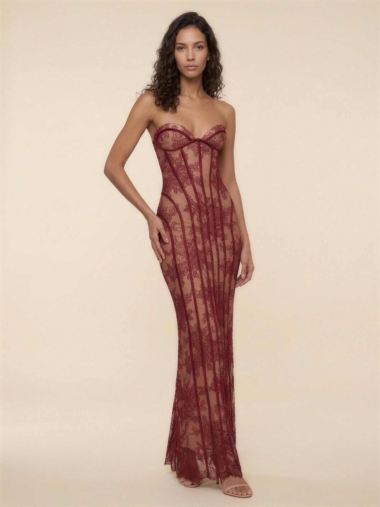Briana Maxi Dress - Burgundy