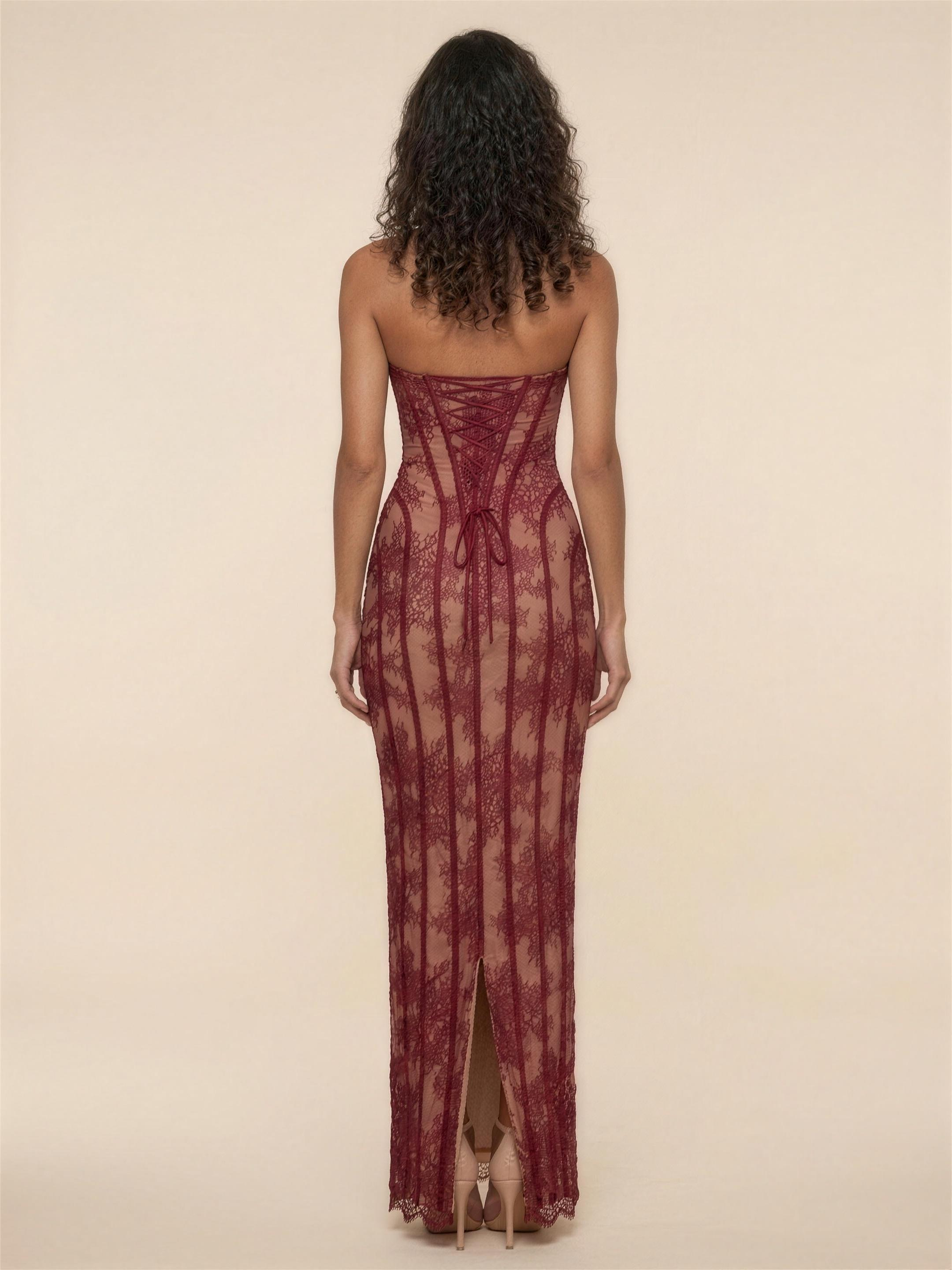 Briana Maxi Dress - Burgundy