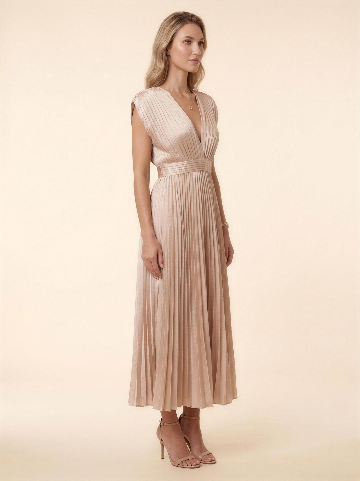 Brooklyn Midi Dress - Champagne