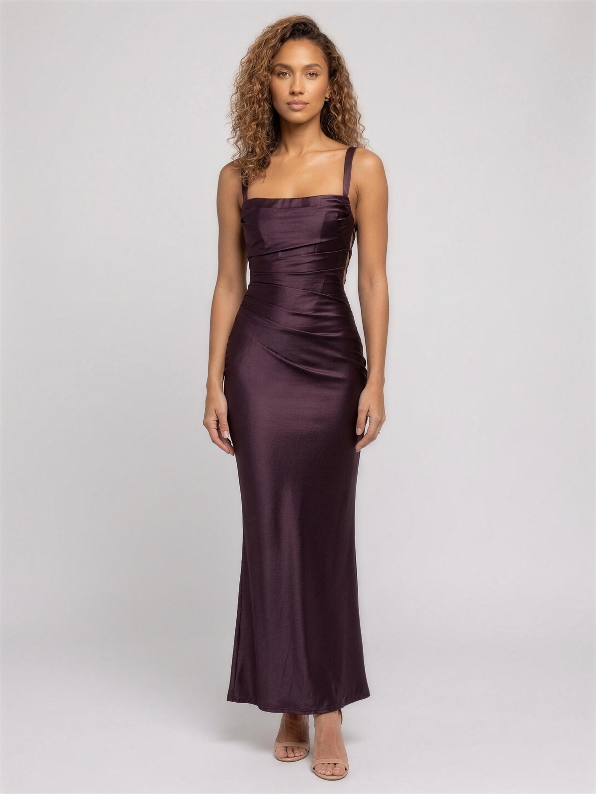 April Maxi Dress - Plum Brown